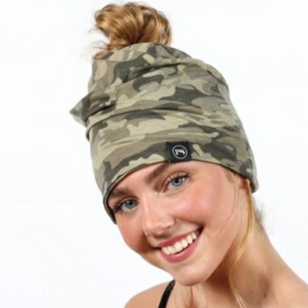Faded Camo Ponytail Beanie